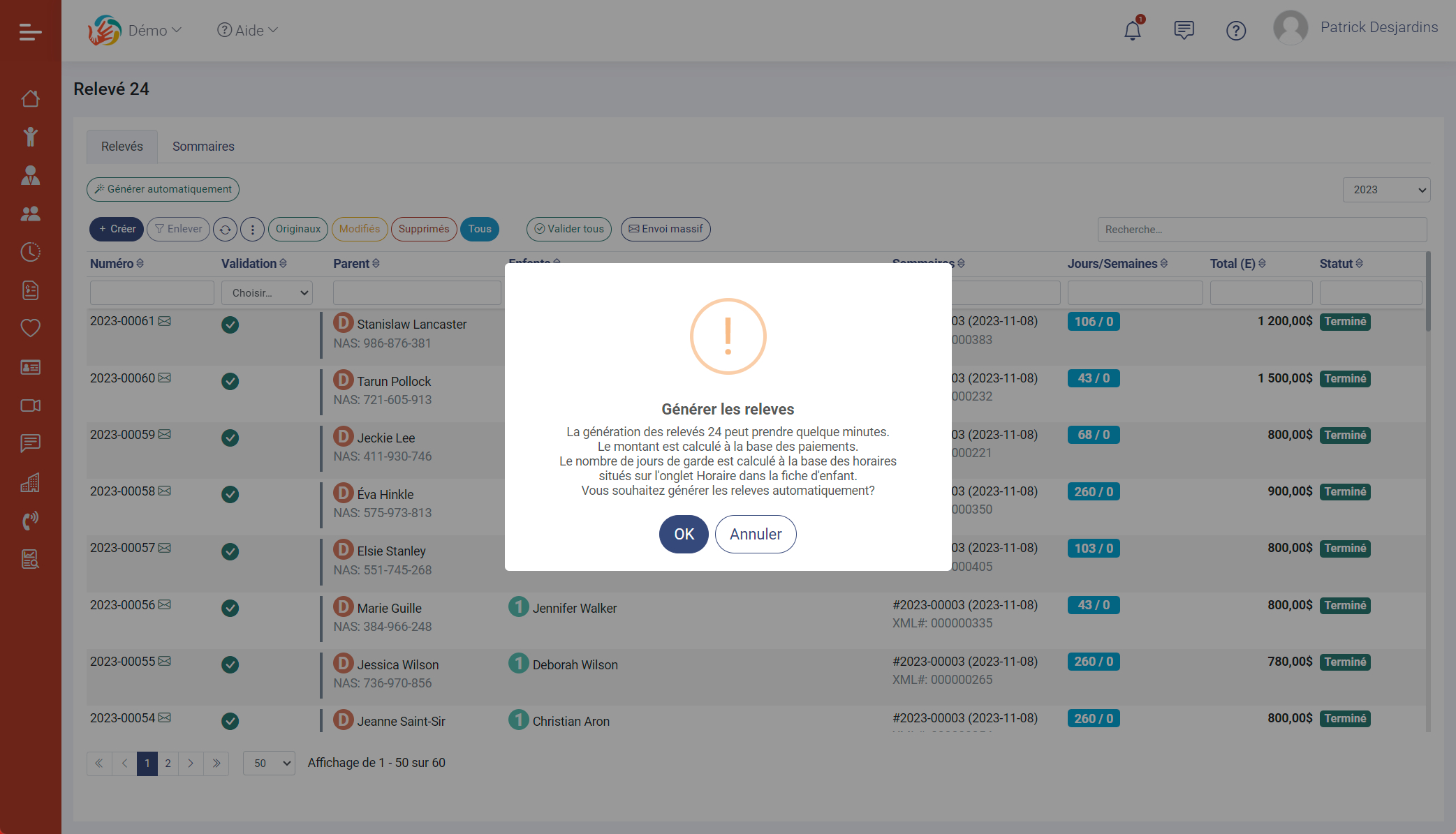 Module de production des relevés 24