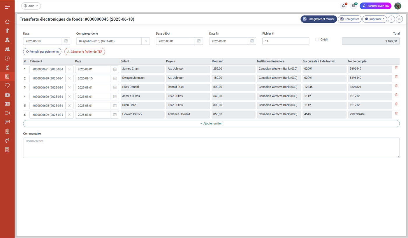 MaGarderie Plus Facturation automatique et prélèvements préautorisés